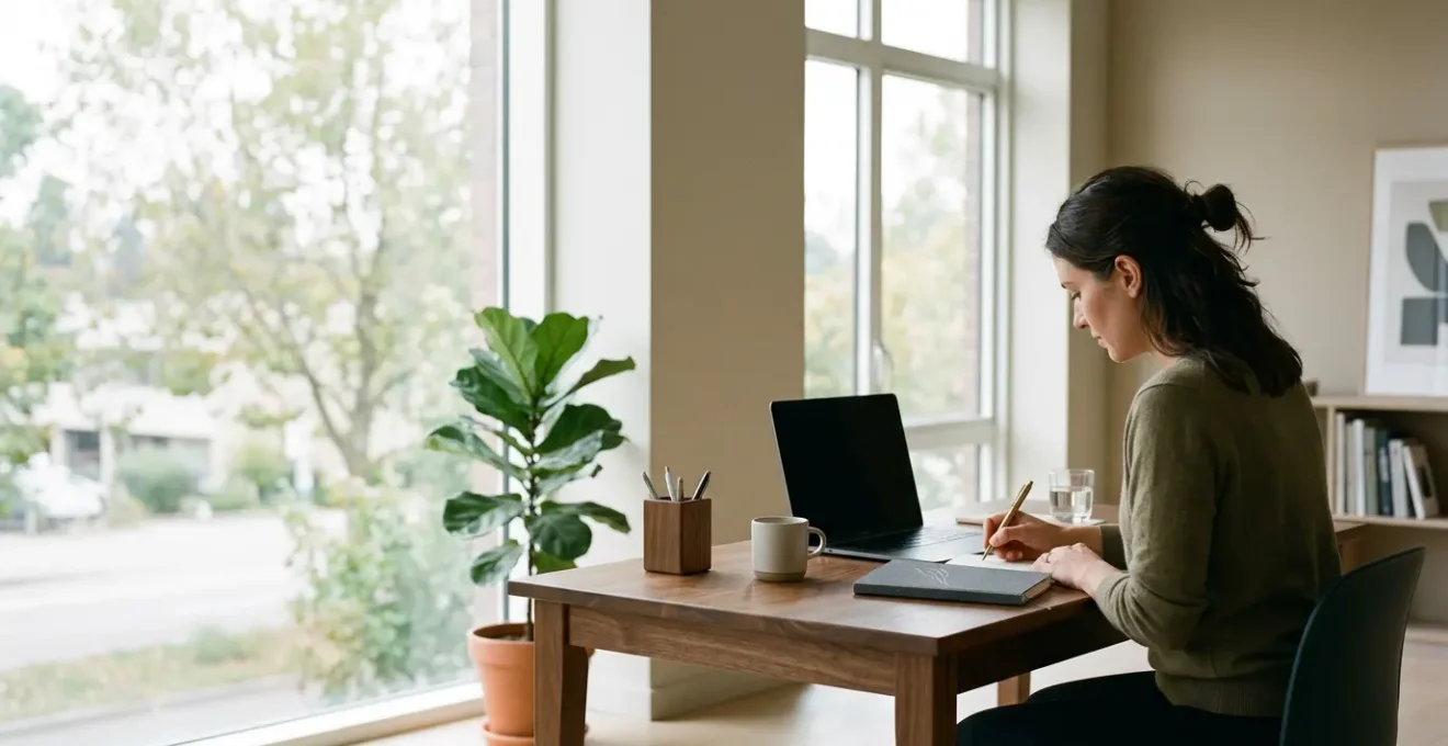 Professionnel concentré sur son développement de compétences de manière autonome