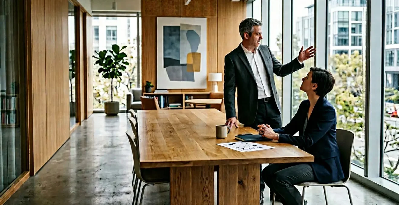 Environnement professionnel moderne illustrant le concept de retour sur investissement en coaching d'entreprise