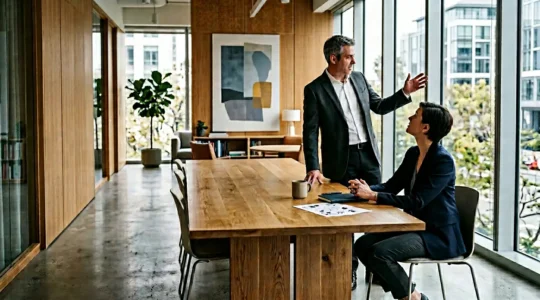 Environnement professionnel moderne illustrant le concept de retour sur investissement en coaching d'entreprise