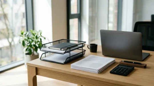 Professionnel concentre sur l'optimisation des processus de paie dans un environnement moderne et organise