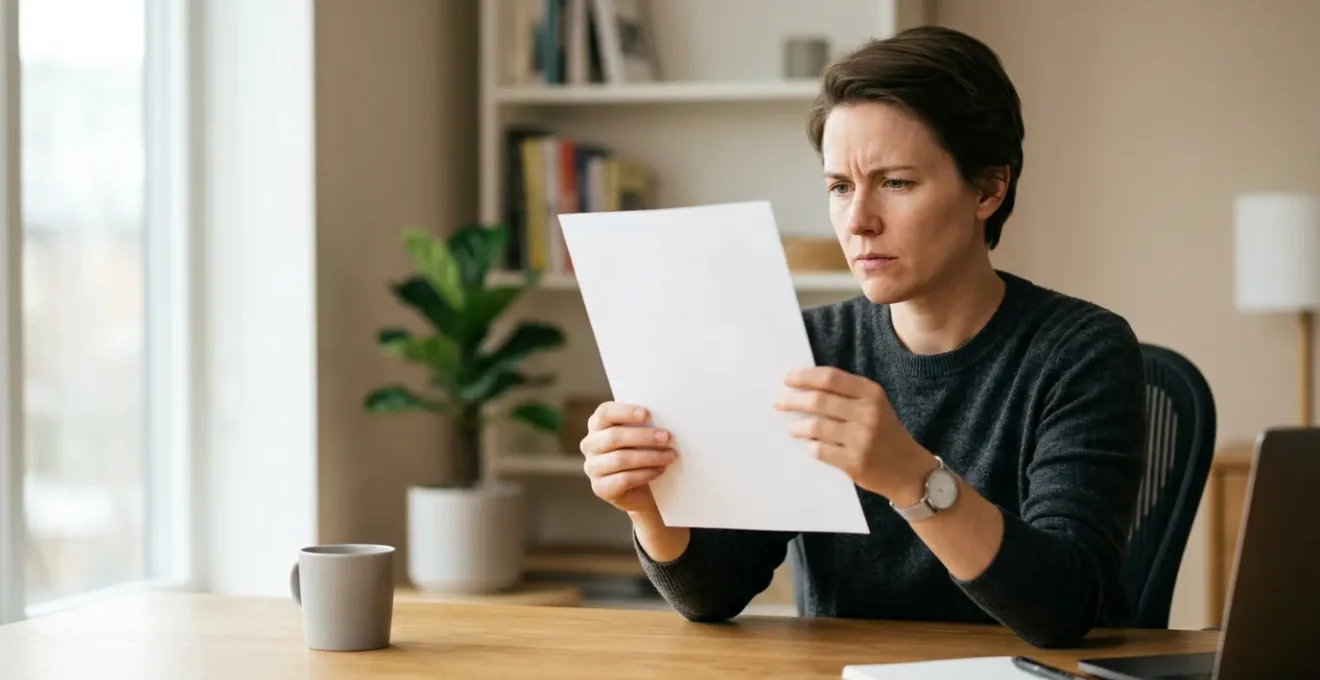 Personne examinant attentivement un document financier pour détecter les anomalies